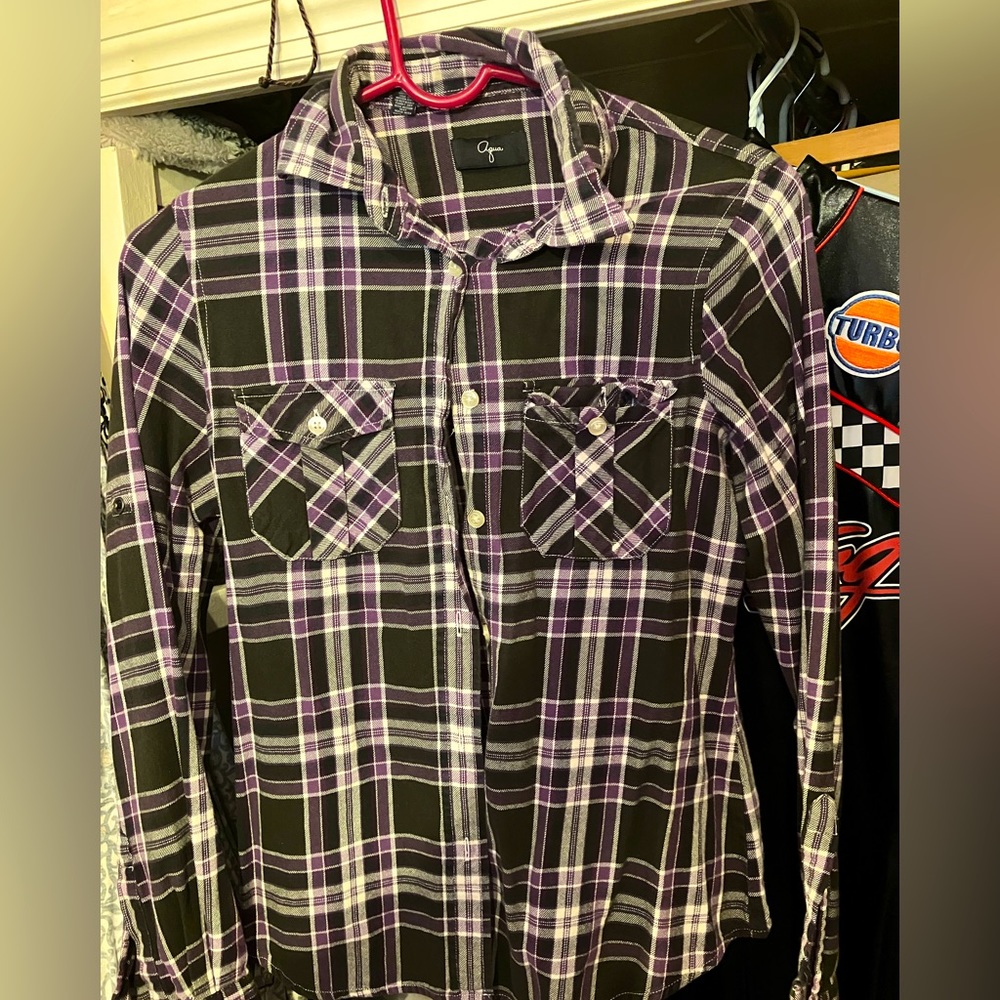 Purple plaid top